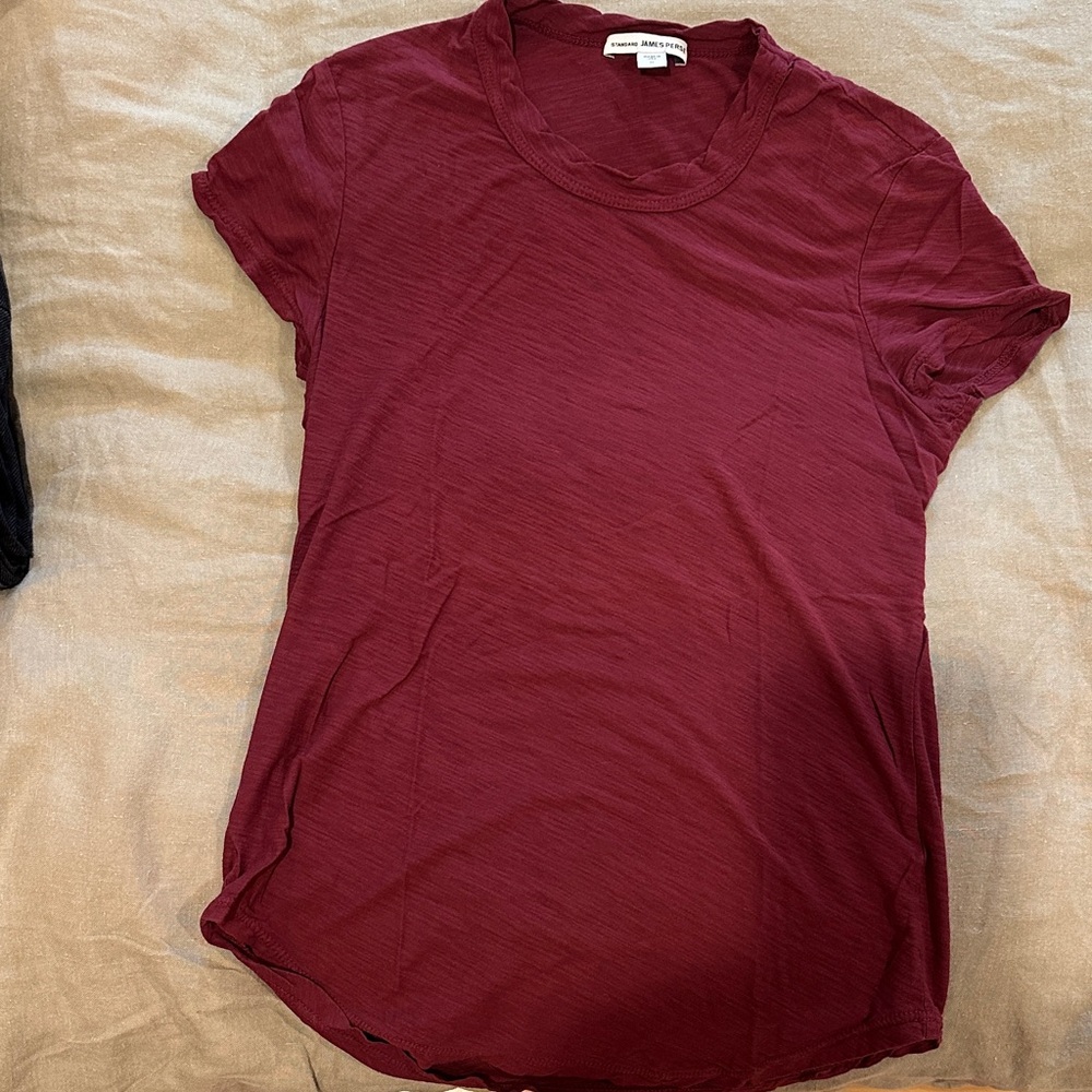 James Perse Rich Red Short Sleeve Tee